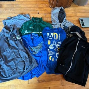 Nike Adidas Youth Boys hoodie shirt bundle lot reseller box 7 Seven pieces